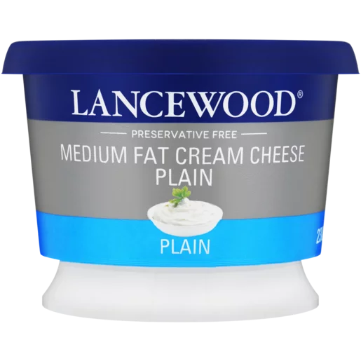 Lancewood Medium Fat Plain Cream Cheese 230g