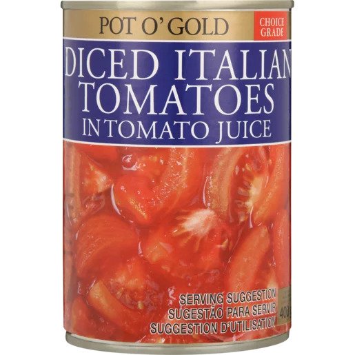 Pot O' Gold Diced Italian Tomatoes In Juice 400g