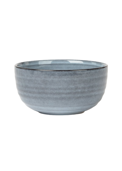 Reactive Ribbed Stoneware Bowl