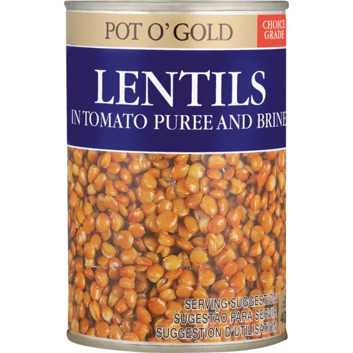 Pot O' Gold Lentils In Tomato Puree & Brine 400g