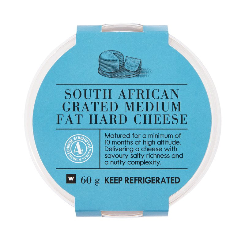 South African Grated Medium Fat Hard Cheese 60g