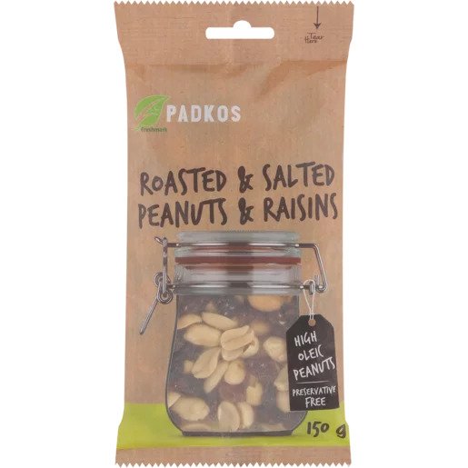 Padkos Roasted & Salted Peanuts & Raisins 150g