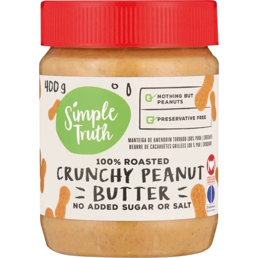 Simple Truth Reduced Sugar 100% Roasted Crunchy Peanut Butter 400g