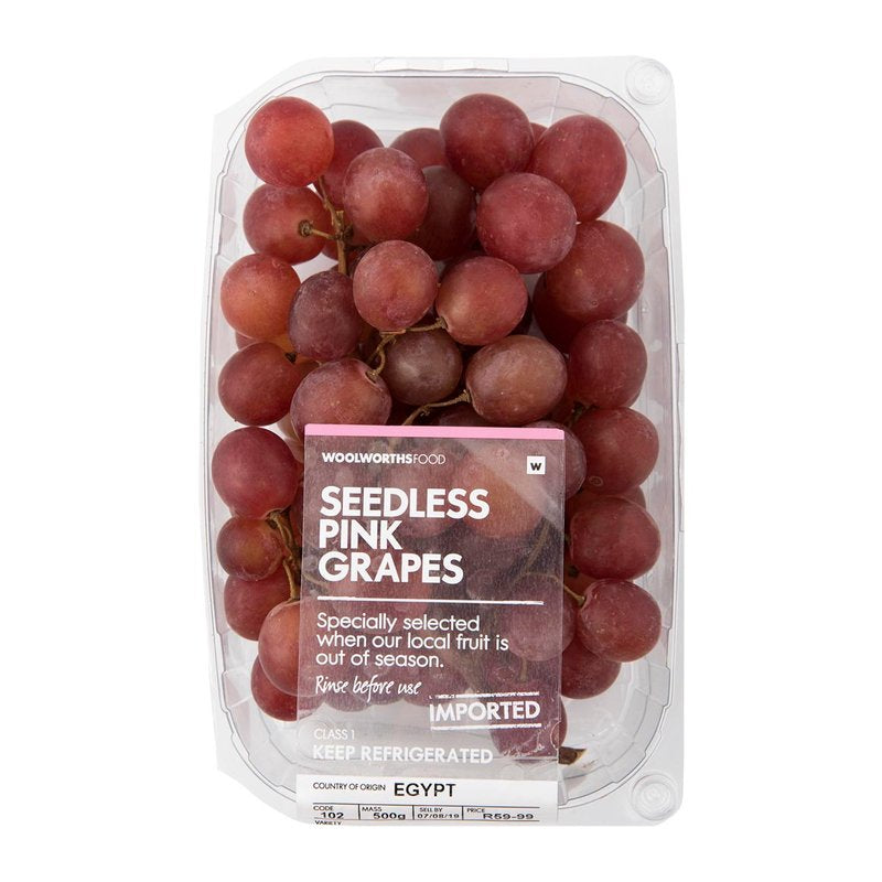 Imported Seedless Pink Grapes 500g