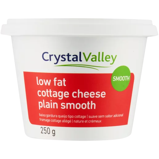 Crystal Valley Plain Smooth Low Fat Cottage Cheese Tub 250g