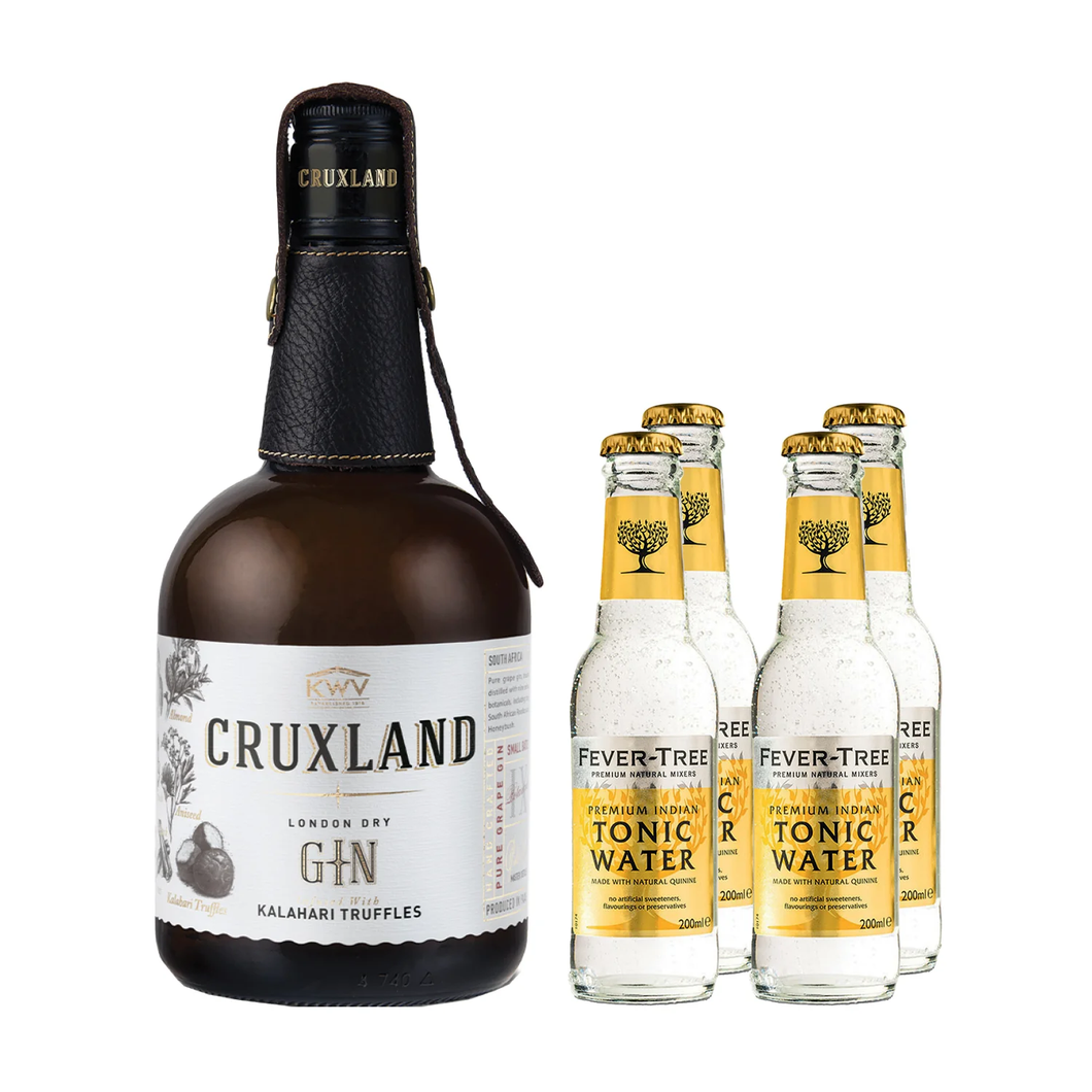 CRUXLAND GIN KALAHARI TRUFFLE & 4 PACK FEVER TREE