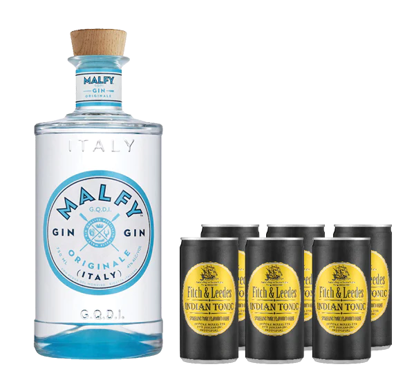 MALFY GIN ORIGINALE & 6 PACK 200ML FITCH & LEEDES