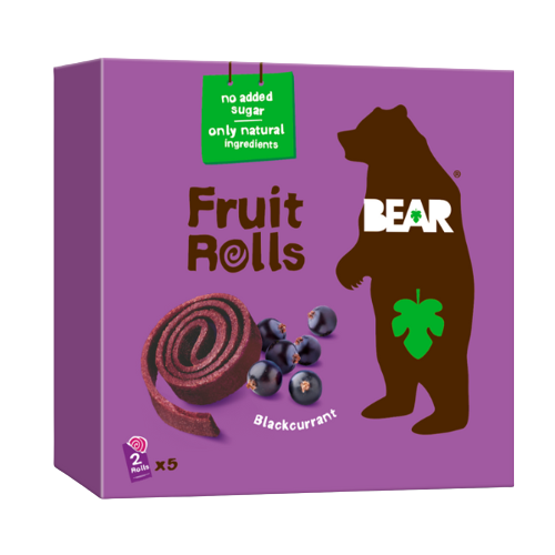 BEAR Fruit Rolls Blackcurrant Full Case 6 units of 5 x 2 rolls (6 x 100g)