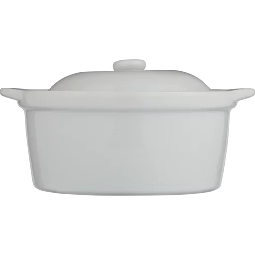 Round White Casserole Dish with Lid 19cm