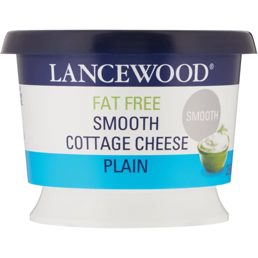 Lancewood Fat Free Plain Smooth Cottage Cheese 250g